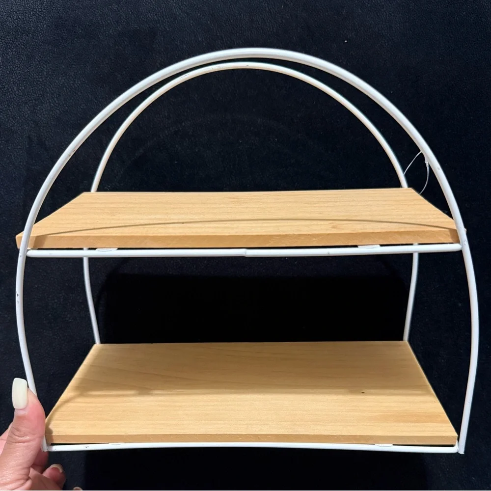 Modern White and Brown Wall Shelf